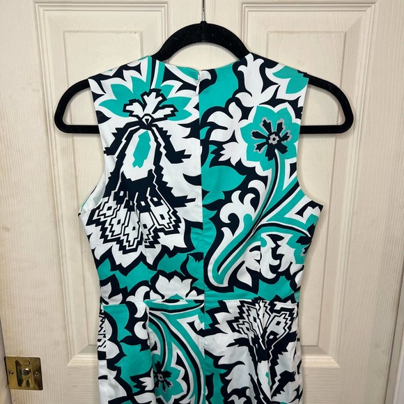 Banana Republic Milly Square Neckline Eden Rock Tropical Sheath Dress Size 2 - Picture 8 of 13
